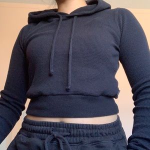 tna cropped thermal hoodie